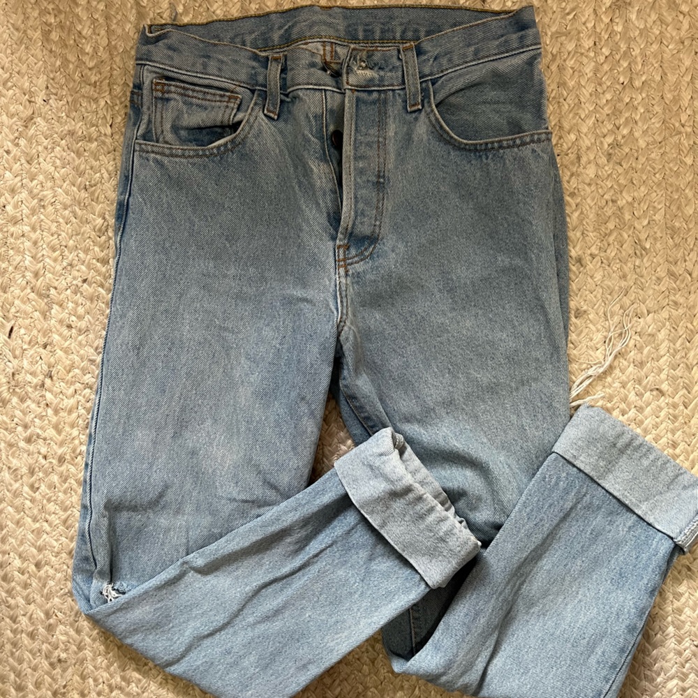 Brandy Melville ripped light blue jeans, straight leg
